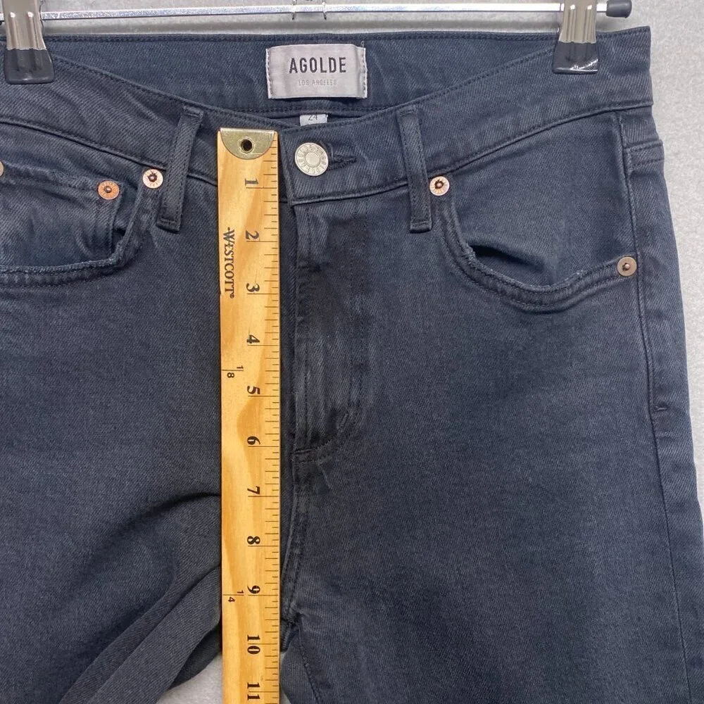 AGOLDE Jeans Womens 24 Black Toni Mid Rise Straight Organic Cotton Blend